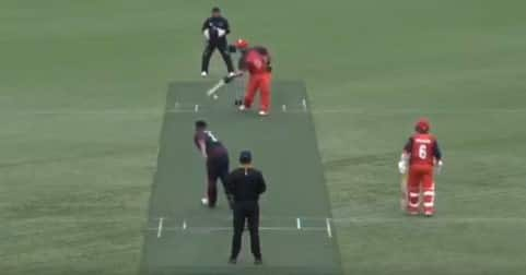 [Watch] Spain Opening Batsman Babar Plays One-Handed Shot In EC T10, Loses Bat